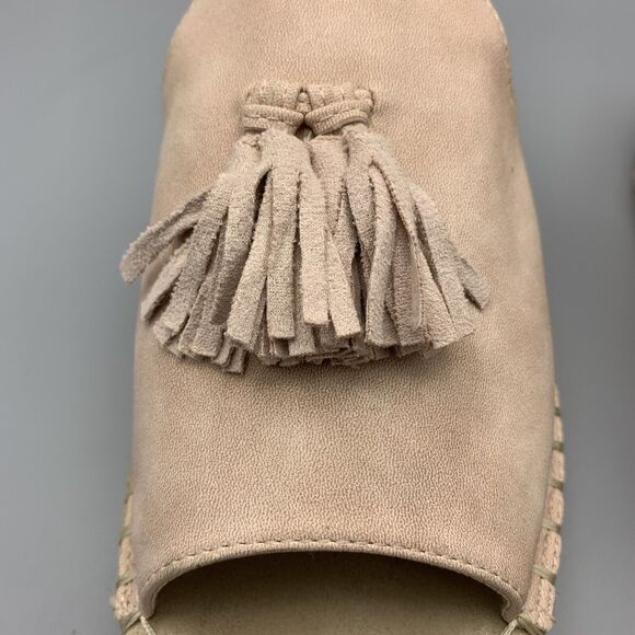 Seven Dials Sandals, Women's 8.5, Faux Suede Espadrille, Open Toe Tassled Pink - Picture 8 of 10